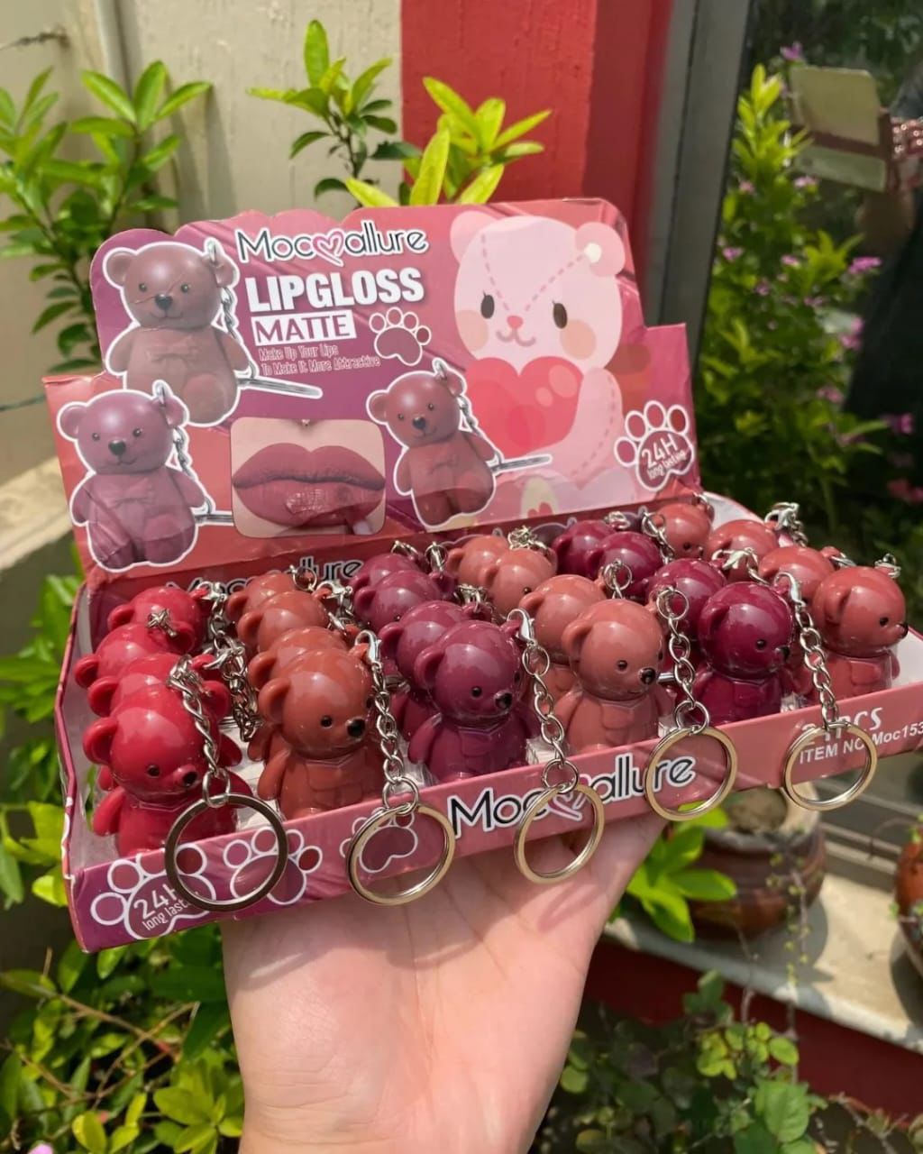 Mocallure teddyy gloss + keychain 6pc set